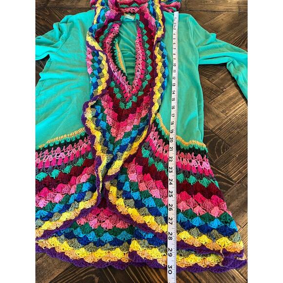 Filly Flair Art to Wear Colorful Open Front Cardigan Sweater Women Large Spring - Picture 5 of 6